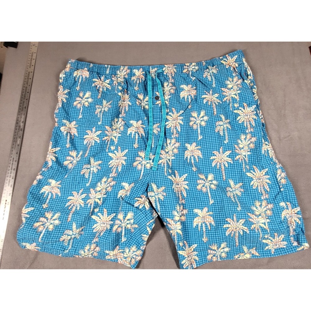 Tommy Bahama Blue Hawaiian Swim Shorts Mens 4X Floral Tropical Lined Trunk